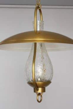 3 Fine French Hanging Bronze And "Craquelé" Glass Lanterns By Jean Perzel -Promos Meubles Boutique Paire de lanternes rustiques Perzel modele 824 GM17 master