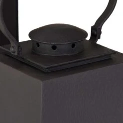 American Colonial Handcrafted Wrought Iron Lantern, Old World, Antique Glass -Promos Meubles Boutique SB BM LAM2 OA D1 1022 master