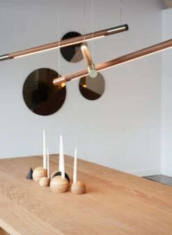 Walnut Extra Large Bennington Up/Down Pendant By Hollis & Morris -Promos Meubles Boutique Showroom 2 master 1