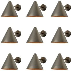 Pair Of Hans-Agne Jakobsson 'Tratten' Outdoor Sconces In Silver Steel -Promos Meubles Boutique Steel Tratten Cover master