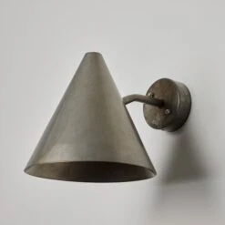 Pair Of Hans-Agne Jakobsson 'Tratten' Outdoor Sconces In Silver Steel -Promos Meubles Boutique Steel Tratten Hans Agne Jakobsson 03 master