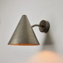 Pair Of Hans-Agne Jakobsson 'Tratten' Outdoor Sconces In Silver Steel -Promos Meubles Boutique Steel Tratten Hans Agne Jakobsson 07 master