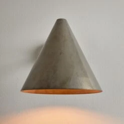 Pair Of Hans-Agne Jakobsson 'Tratten' Outdoor Sconces In Silver Steel -Promos Meubles Boutique Steel Tratten Hans Agne Jakobsson 09 master