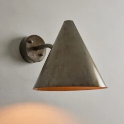 Pair Of Hans-Agne Jakobsson 'Tratten' Outdoor Sconces In Silver Steel -Promos Meubles Boutique Steel Tratten Hans Agne Jakobsson 10 master