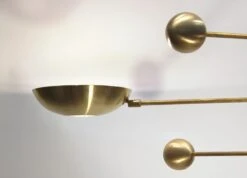 Orbitale Brass Chandelier 3 Rotating Balanced Arms, Stilnovo Style, Brass Shades 29 Orbitale Brass Chandelier 3 Rotating Balanced Arms, Stilnovo Style, Brass Shades -Promos Meubles Boutique Stilnovo Arredoluce Arteluce Brass Chandelier 003 master