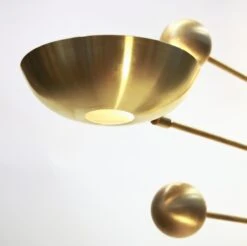 Orbitale Brass Chandelier 3 Rotating Balanced Arms, Stilnovo Style, Brass Shades 33 Orbitale Brass Chandelier 3 Rotating Balanced Arms, Stilnovo Style, Brass Shades -Promos Meubles Boutique Stilnovo Arredoluce Arteluce Brass Chandelier 007 master