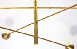 Orbitale Brass Chandelier 3 Rotating Balanced Arms, Stilnovo Style, Brass Shades 37 Orbitale Brass Chandelier 3 Rotating Balanced Arms, Stilnovo Style, Brass Shades -Promos Meubles Boutique Stilnovo Arredoluce Arteluce Brass Chandelier 010 master