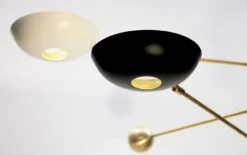 Orbitale Brass Chandelier 3 Rotating Balanced Arms, Stilnovo Style, Brass Shades 26 Orbitale Brass Chandelier 3 Rotating Balanced Arms, Stilnovo Style, Brass Shades -Promos Meubles Boutique Stilnovo Arredoluce Arteluce Brass Chandelier 012 master