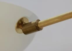 Orbitale Brass Chandelier 3 Rotating Balanced Arms, Stilnovo Style, Brass Shades 40 Orbitale Brass Chandelier 3 Rotating Balanced Arms, Stilnovo Style, Brass Shades -Promos Meubles Boutique Stilnovo Arredoluce Arteluce Brass Chandelier 014 master