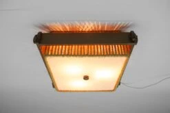 Raffia Bast, Wood And Acrylic Pendant Lamp By Temde Switzerland, 1960s -Promos Meubles Boutique TEMDE Plafonoier Bast Plexiglas Adam 13 master