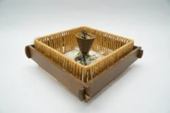 Raffia Bast, Wood And Acrylic Pendant Lamp By Temde Switzerland, 1960s -Promos Meubles Boutique TEMDE Plafonoier Bast Plexiglas Adam 18 master