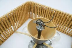 Raffia Bast, Wood And Acrylic Pendant Lamp By Temde Switzerland, 1960s -Promos Meubles Boutique TEMDE Plafonoier Bast Plexiglas Adam 19 master