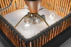 Raffia Bast, Wood And Acrylic Pendant Lamp By Temde Switzerland, 1960s -Promos Meubles Boutique TEMDE Plafonoier Bast Plexiglas Adam 20 master