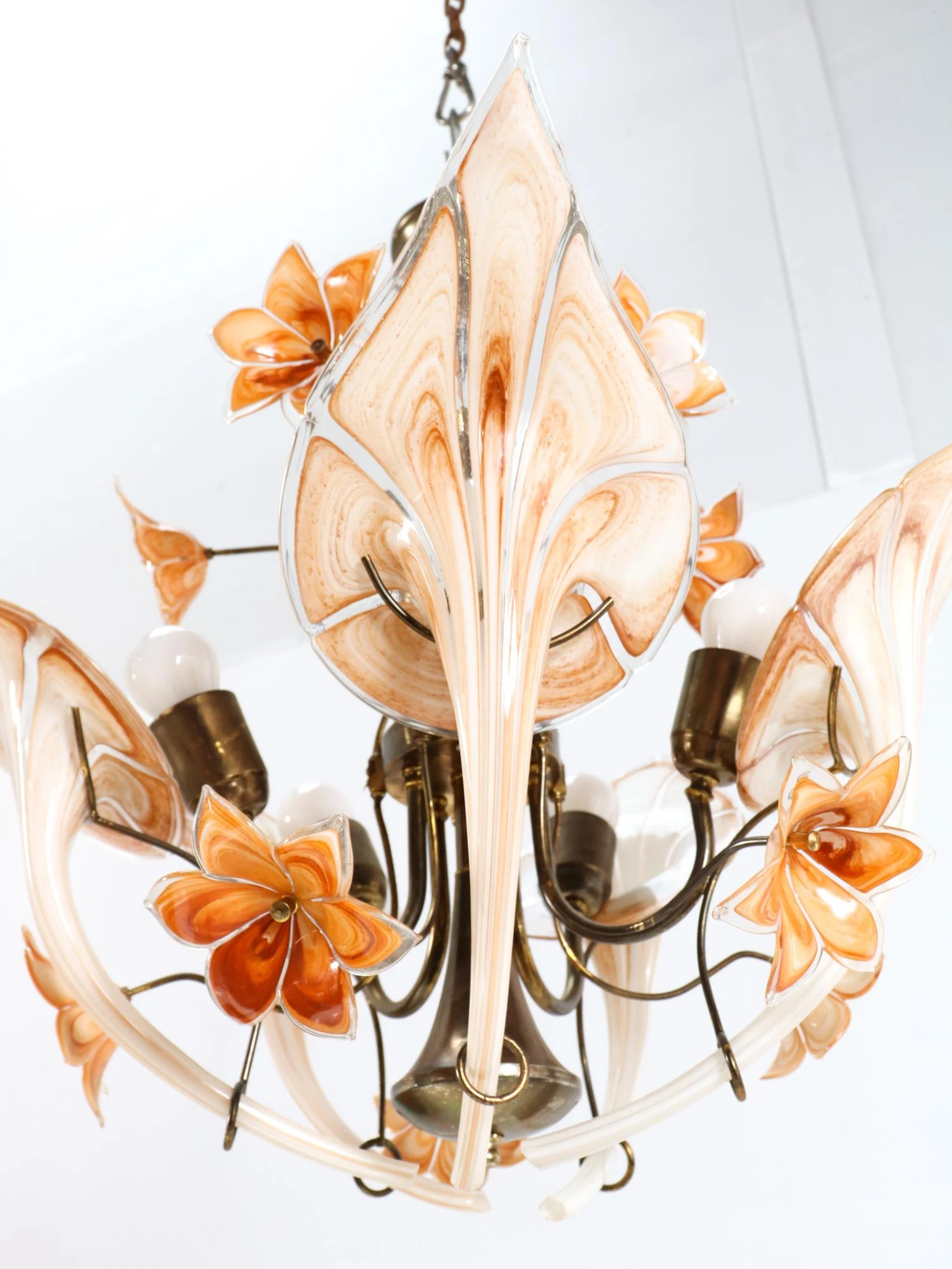 Italian Mid-Century Modern Murano Chandelier By Franco Luce For Seguso, 1970s 5 Italian Mid-Century Modern Murano Chandelier By Franco Luce For Seguso, 1970s – Image 3