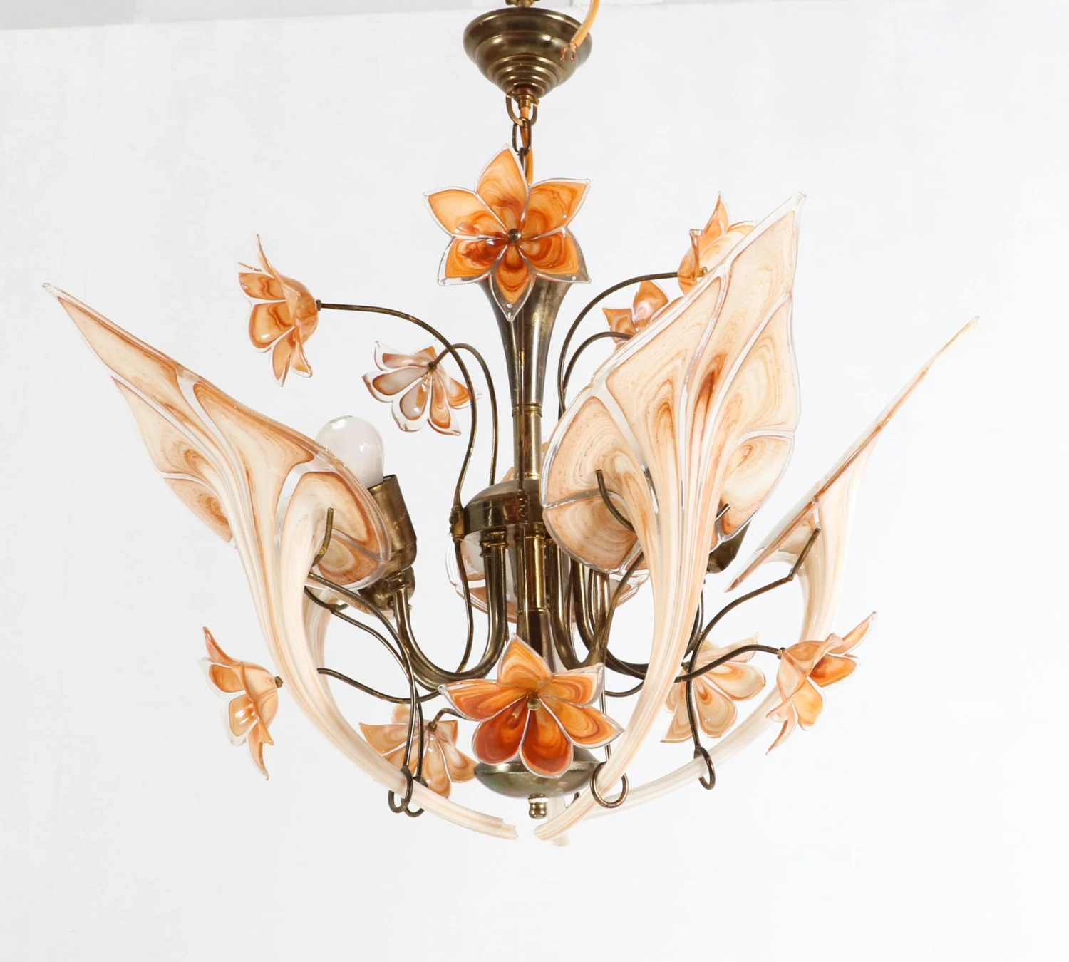 Italian Mid-Century Modern Murano Chandelier By Franco Luce For Seguso, 1970s 4 Italian Mid-Century Modern Murano Chandelier By Franco Luce For Seguso, 1970s – Image 2