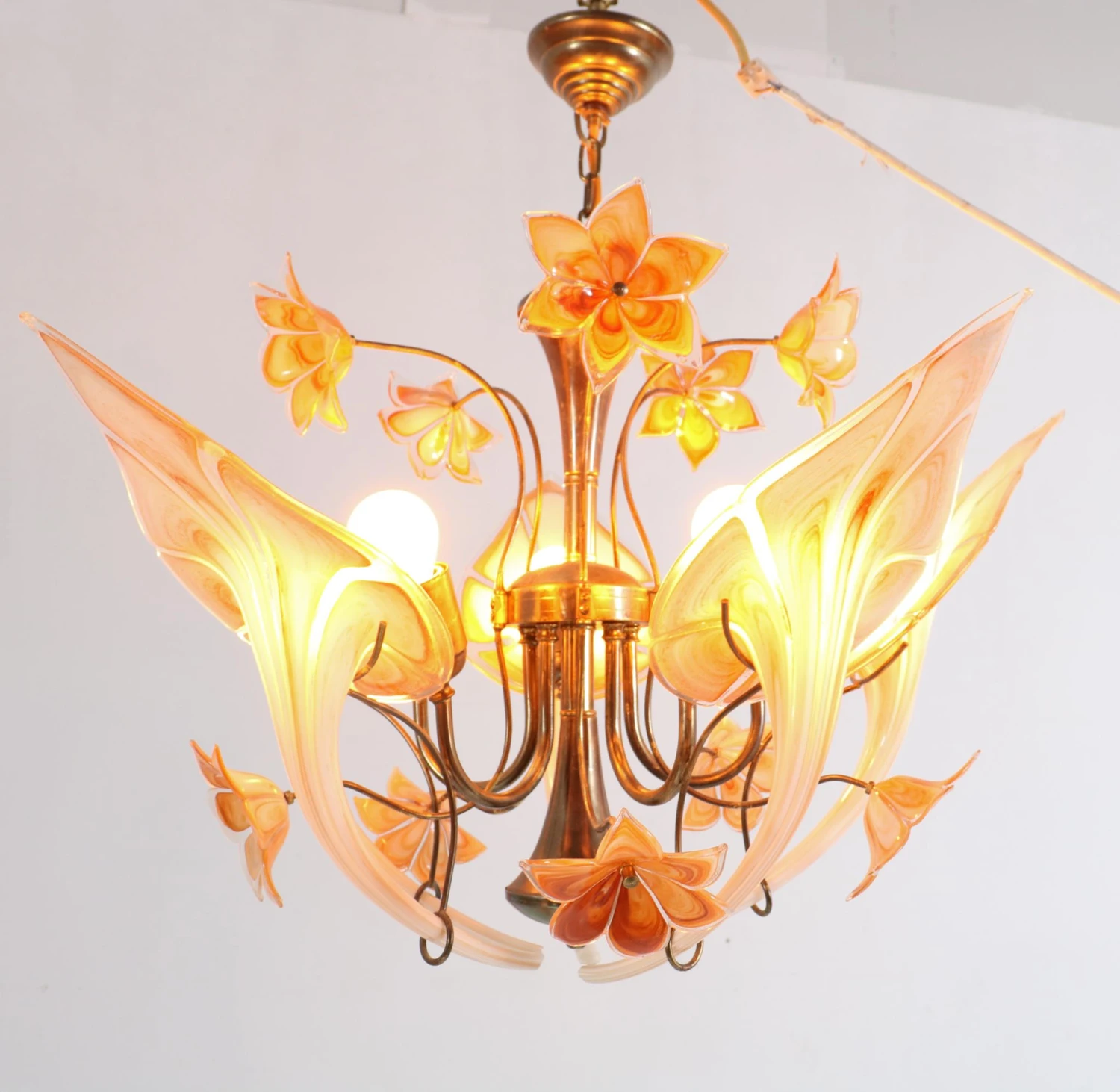 Italian Mid-Century Modern Murano Chandelier By Franco Luce For Seguso, 1970s 6 Italian Mid-Century Modern Murano Chandelier By Franco Luce For Seguso, 1970s – Image 4