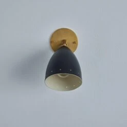 Pair Of 1950s Perforated Black Model #26B Sconces By Gino Sarfatti For Arteluce -Promos Meubles Boutique Two Enlighten June 13th 2023 092 master