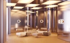 Petite Friture Unseen Wall Lamp O In Brass Transluscent By Studio Pepe, 2020 -Promos Meubles Boutique WorkingLounge V6 master