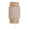 Applique Incurvée Rotin Et Tissu Beige Ostaria -Promos Meubles Boutique applique incurvee rotin et tissu beige ostaria