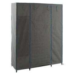 Armoire 1 Penderie + étagères + Boites Gris 5Five -Promos Meubles Boutique armoire 1 penderie etagere grise 2