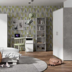 Armoire 2 Portes Blanc Et Gris Soma -Promos Meubles Boutique armoire 2 portes blanc et gris soma 3