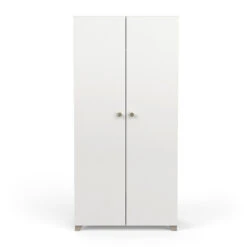 Demeyere Armoire 2 Portes Penderie + Lingère Izzy Blanc Et Bois