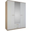 Demeyere Armoire 3 Portes Coloris Blanc Et Naturel Lena -Promos Meubles Boutique armoire 3 portes coloris blanc et naturel lena