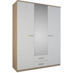 Demeyere Armoire 3 Portes Coloris Blanc Et Naturel Lena