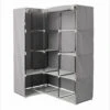 Armoire D'angle 1 Penderie / 10 étagères Gris Atmosphera -Promos Meubles Boutique armoire d angle 1 penderie 10 etageres gris atmosphera