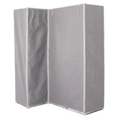 Armoire D'angle 1 Penderie / 10 étagères Gris Atmosphera 9 Armoire D'angle 1 Penderie / 10 étagères Gris Atmosphera -Promos Meubles Boutique armoire d angle 1 penderie 10 etageres gris atmosphera 3