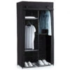 Armoire Modulable 3 Penderies / 5 étagères Noir 5Five -Promos Meubles Boutique armoire penderie 3 etageres noir