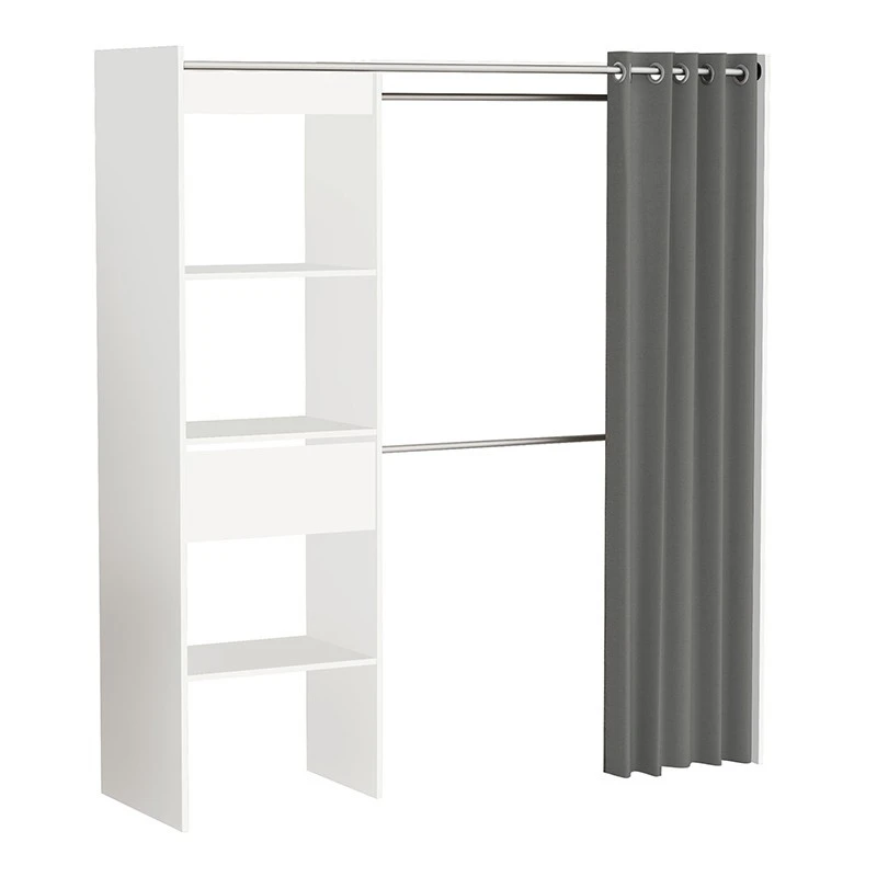 Demeyere Dressing Extensible Blanc Perle Avec Rideau Taupe 3 Demeyere Dressing Extensible Blanc Perle Avec Rideau Taupe