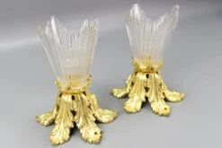 Pair Of French Art Deco Gilt Bronze And Clear Glass Ceiling Lights, 1920s 32 Pair Of French Art Deco Gilt Bronze And Clear Glass Ceiling Lights, 1920s -Promos Meubles Boutique art deco ceiling lights pair 12 master