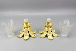 Pair Of French Art Deco Gilt Bronze And Clear Glass Ceiling Lights, 1920s 34 Pair Of French Art Deco Gilt Bronze And Clear Glass Ceiling Lights, 1920s -Promos Meubles Boutique art deco ceiling lights pair 14 master