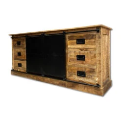 Bahut 6 Tiroirs Manguier Et Métal Barn -Promos Meubles Boutique bahut 6 tiroirs manguier et metal barn 2