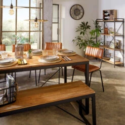 Banc Métal Et Bois Edena Atmosphera -Promos Meubles Boutique banc metal et bois edena atmosphera 4