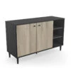 Demeyere Buffet 2 Portes 3 Niches Industriel Arty -Promos Meubles Boutique buffet 2 portes 3 niches industriel arty