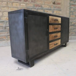 Buffet Métal Et Bois Jodhpur 2 Portes 4 Tiroirs -Promos Meubles Boutique buffet metal et bois jodhpur 2 portes 4 tiroirs 2