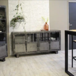 Buffet Métal Noir Jodhpur 4 Portes -Promos Meubles Boutique buffet metal jodhpur portes inditime 3