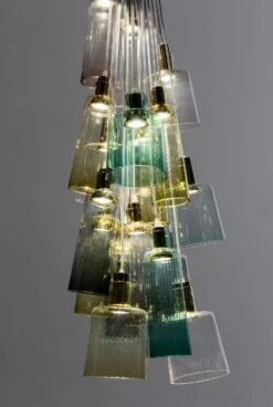 Lampada27, Pendant Handcrafted Muranese Glass, Rose Quartz Twisted MUN By VG -Promos Meubles Boutique c 3604m master