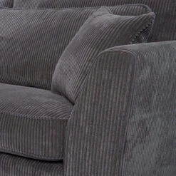 Canapé Angle Droit Isla Velours Côtelé Gris -Promos Meubles Boutique canape angle droit gris isla 2