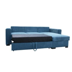 Canapé D'angle Joe Gauche Ou Droite Bleu Convertible Lit -Promos Meubles Boutique canape d angle joe gauche ou droite bleu convertible lit 3