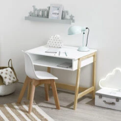 Chaise Enfant Pieds Bois Atmosphera Blanc -Promos Meubles Boutique chaise enfant pieds bois atmosphera blanc 3