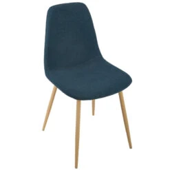 Chaise Roka Coloris Bleu Denim Atmosphera -Promos Meubles Boutique chaise roka coloris bleu denim et hetre atmosphera 1