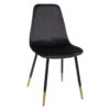 Chaise Velours Noir Pieds Gold Tyka Atmosphera
