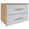 Demeyere Chevet 2 Tiroirs Blanc Et Naturel Lena 1 Demeyere Chevet 2 Tiroirs Blanc Et Naturel Lena -Promos Meubles Boutique chevet 2 tiroirs blanc et naturel lena