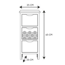 Chiffonnier 3 Tiroirs Chic Naturel Et Blanc -Promos Meubles Boutique chiffonnier 3 tiroirs chic naturel et blanc 2