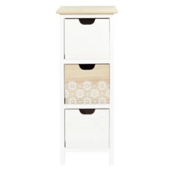 Chiffonnier 3 Tiroirs Chic Naturel Et Blanc -Promos Meubles Boutique chiffonnier 3 tiroirs chic naturel et blanc 5