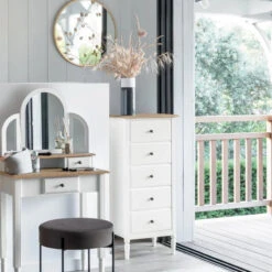 Chiffonnier Blanc 5 Tiroirs Solen Atmosphera -Promos Meubles Boutique chiffonnier blanc 5 tiroirs solen atmosphera 1