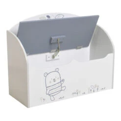 Demeyere Coffre à Jouets Bear Gris Et Blanc -Promos Meubles Boutique coffre a jouets blanc gris nounours 2
